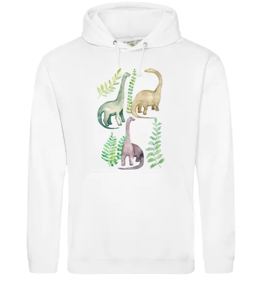 Жіноча толстовка (худі) Watercolor dinos Білий фото