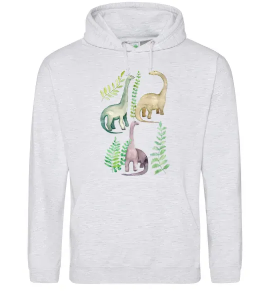 Жіноча толстовка (худі) Watercolor dinos Сірий меланж фото