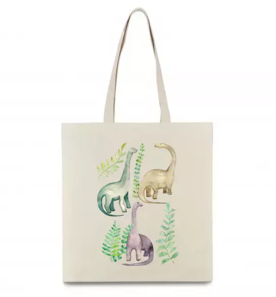 Еко-сумка Watercolor dinos Бежевий фото