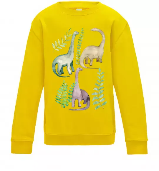 Дитячий світшот Watercolor dinos Сонячно жовтий фото