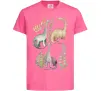 Дитяча футболка Watercolor dinos Яскраво-рожевий фото