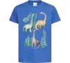 Дитяча футболка Watercolor dinos Яскраво-синій фото