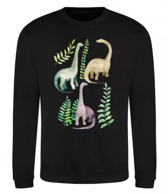 Свитшот Watercolor dinos Черный фото