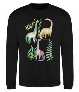 Свитшот Watercolor dinos Черный фото