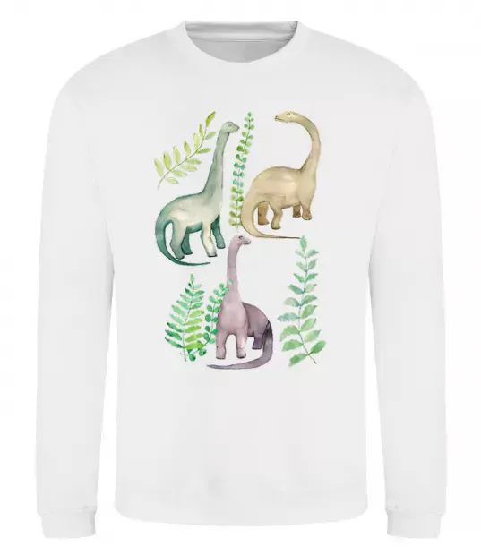 Свитшот Watercolor dinos Белый фото