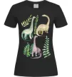 Женская футболка Watercolor dinos Черный фото