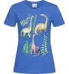 Женская футболка Watercolor dinos Ярко-синий фото