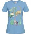 Женская футболка Watercolor dinos Голубой фото