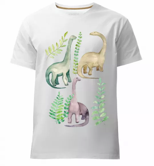 Чоловіча преміум футболка Watercolor dinos Білий фото