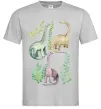 Мужская футболка Watercolor dinos Серый фото