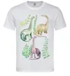 Мужская футболка Watercolor dinos Белый фото