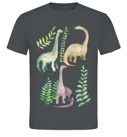 Мужская футболка Watercolor dinos Графит фото