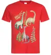 Мужская футболка Watercolor dinos Красный фото