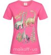 Жіноча футболка Watercolor dinos Яскраво-рожевий фото
