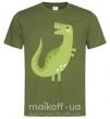 Чоловіча футболка Зеленый динозавр рисунок Оливковий фото