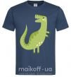 Мужская футболка Зеленый динозавр рисунок Темно-синий фото