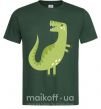 Мужская футболка Зеленый динозавр рисунок Темно-зеленый фото