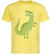 Чоловіча футболка Зеленый динозавр рисунок Лимонний фото