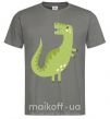 Мужская футболка Зеленый динозавр рисунок Графит фото