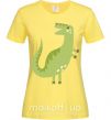 Жіноча футболка Зеленый динозавр рисунок Лимонний фото