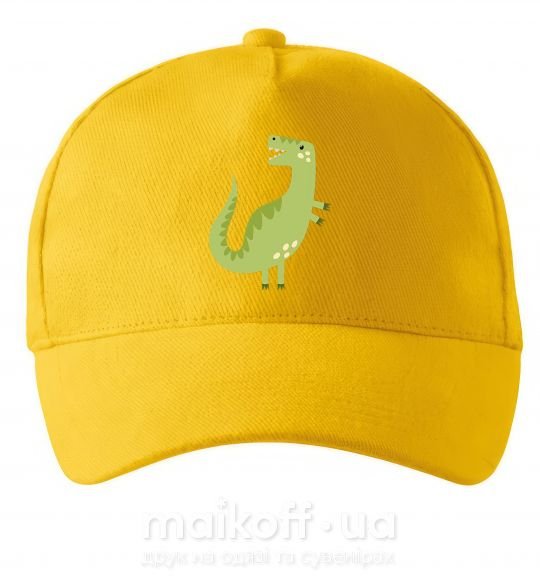 Кепка Зеленый динозавр рисунок Солнечно желтый фото