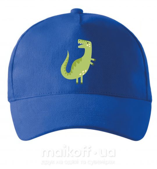 Кепка Зеленый динозавр рисунок Ярко-синий фото