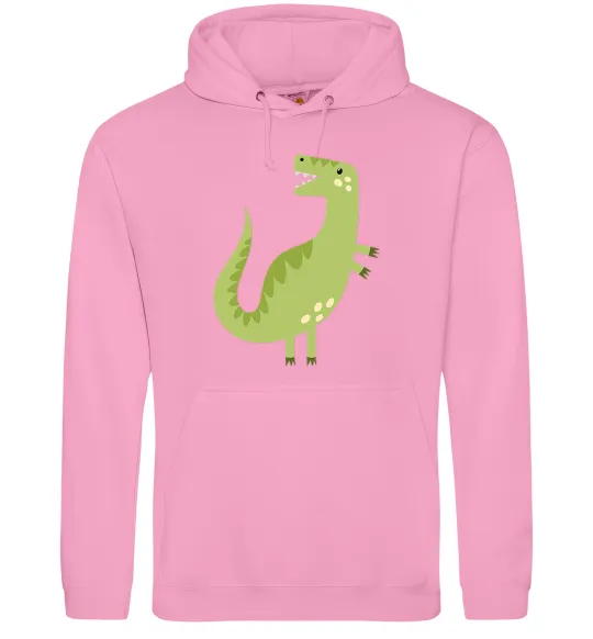 Чоловіча толстовка (худі) Зелений динозавр малюнок Рожевий фото