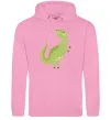Чоловіча толстовка (худі) Зелений динозавр малюнок Рожевий фото