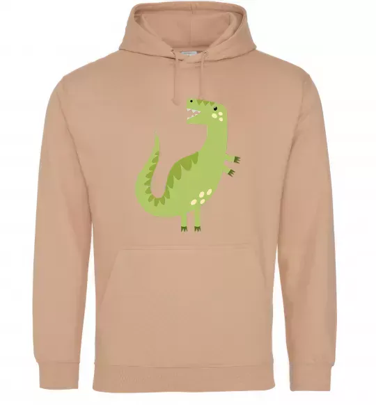Чоловіча толстовка (худі) Зелений динозавр малюнок Пісочний фото