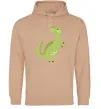 Чоловіча толстовка (худі) Зелений динозавр малюнок Пісочний фото