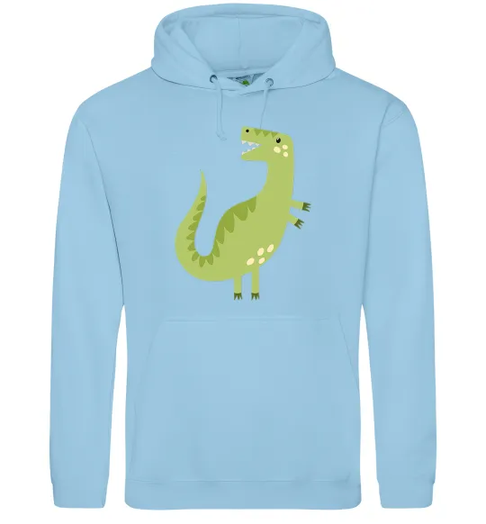 Женская толстовка (худи) Зелений динозавр малюнок Голубой фото