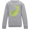 Детский Свитшот Зелений динозавр малюнок Серый меланж фото