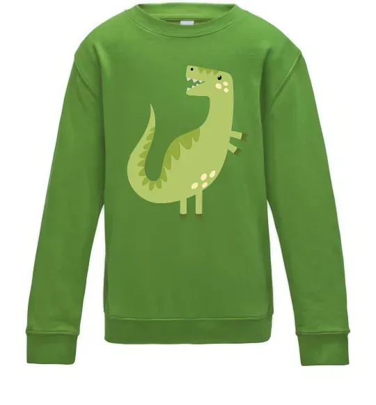 Детский Свитшот Зелений динозавр малюнок Лаймовый фото