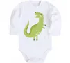 Детский боди Зелений динозавр малюнок Белый фото