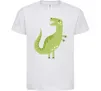 Детская футболка Зелений динозавр малюнок Белый фото