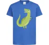 Детская футболка Зелений динозавр малюнок Ярко-синий фото