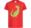 Детская футболка Зелений динозавр малюнок Красный фото