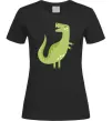 Женская футболка Зелений динозавр малюнок Черный фото