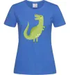 Женская футболка Зелений динозавр малюнок Ярко-синий фото