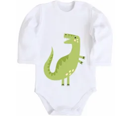 Дитячий бодік Dino round Білий фото