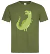 Мужская футболка Зелений динозавр малюнок Оливковый фото