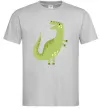 Мужская футболка Зелений динозавр малюнок Серый фото