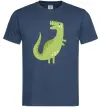Мужская футболка Зелений динозавр малюнок Темно-синий фото