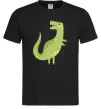 Мужская футболка Зелений динозавр малюнок Черный фото