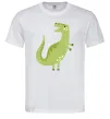 Мужская футболка Зелений динозавр малюнок Белый фото