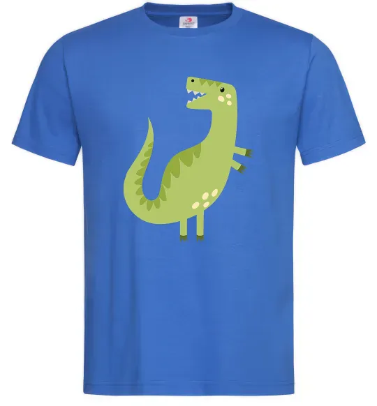 Мужская футболка Зелений динозавр малюнок Ярко-синий фото