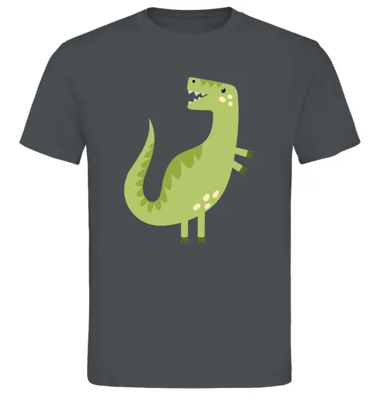 Мужская футболка Зелений динозавр малюнок Графит фото