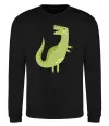 Свитшот Зелений динозавр малюнок Черный фото