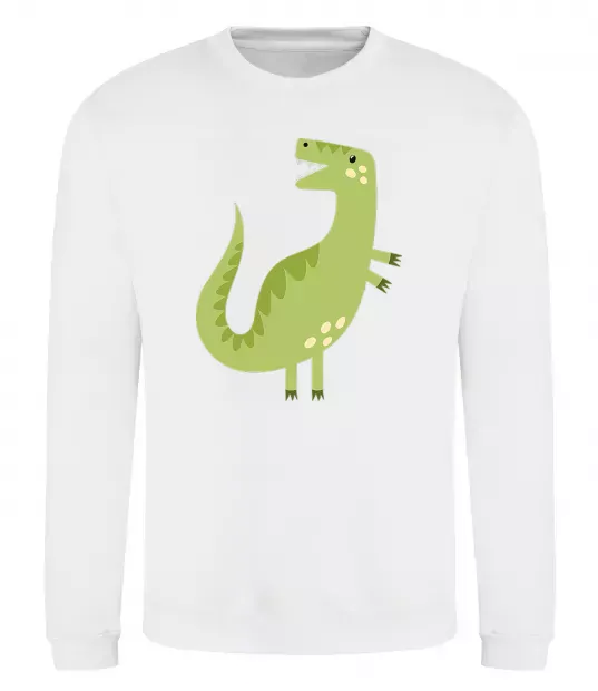 Свитшот Зелений динозавр малюнок Белый фото