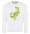 Свитшот Зелений динозавр малюнок Белый фото